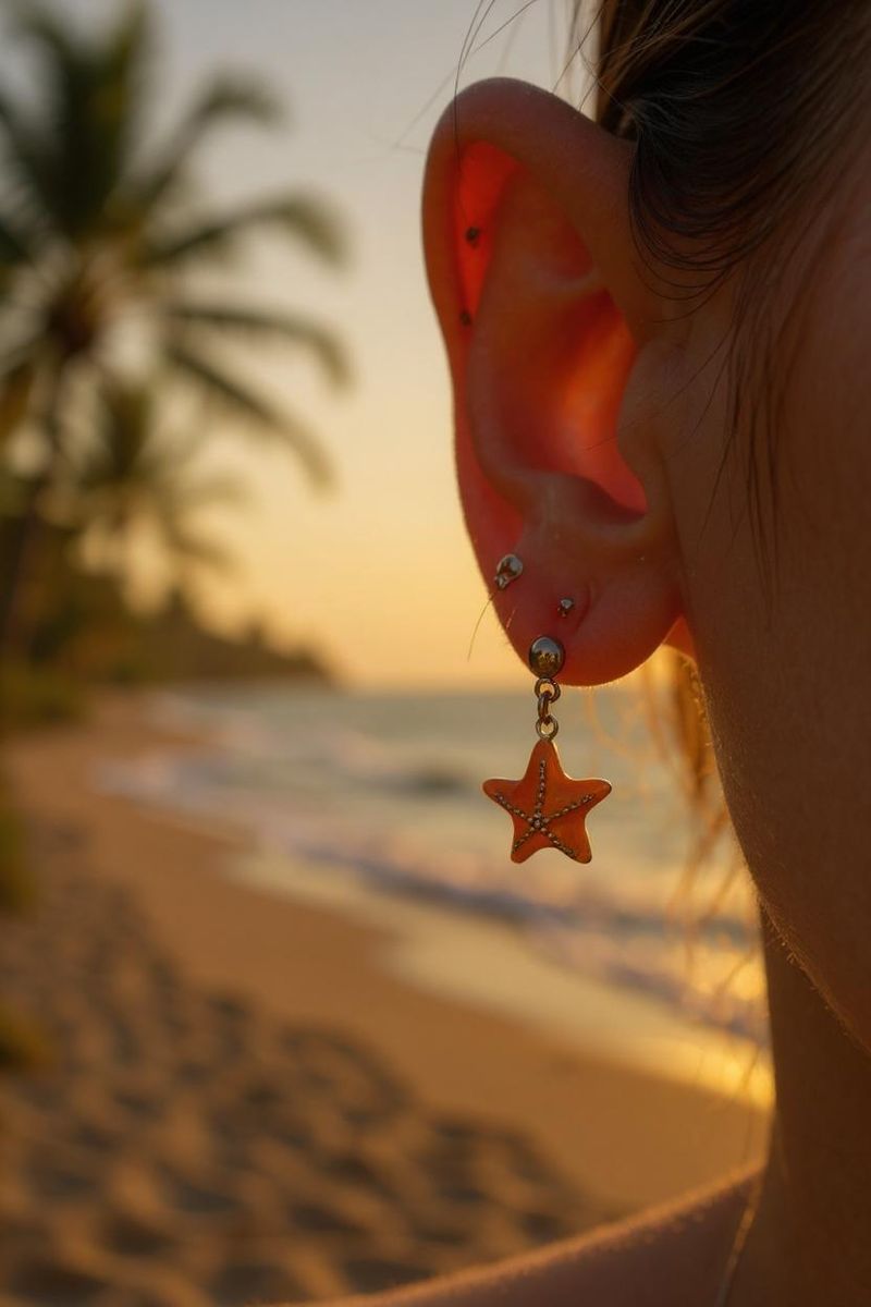 Boucle d'oreille étoile de mer